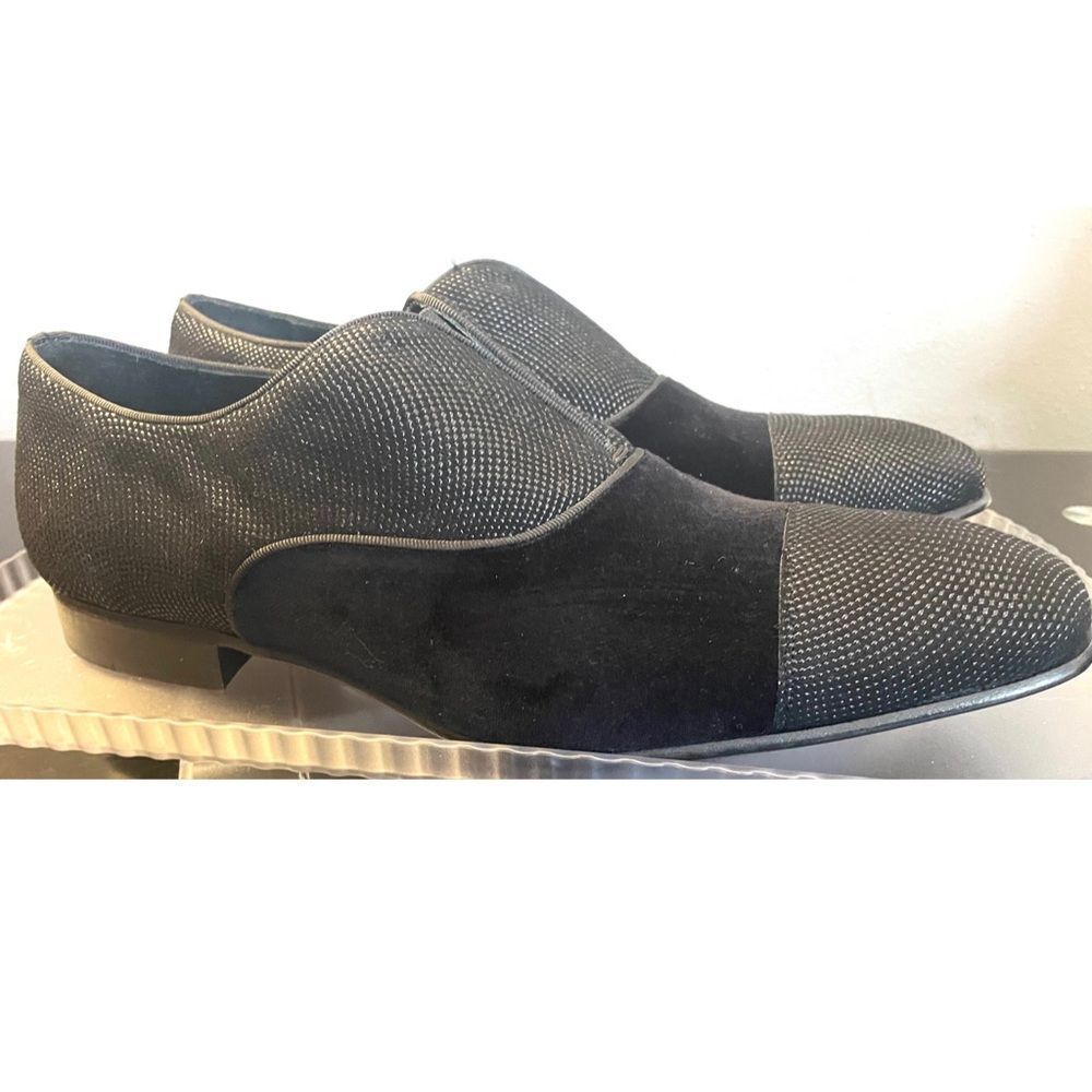 Mezlan Cap Toe Slip On Dress Loafers Men’s Black Velvet Shoes Size 10 M - Picture 8 of 14